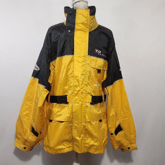 Mossi Men's SZ Medium Yellow Black Multi-Pocket Moto Sports Snow Hiking Jacket - Picture 1 of 16